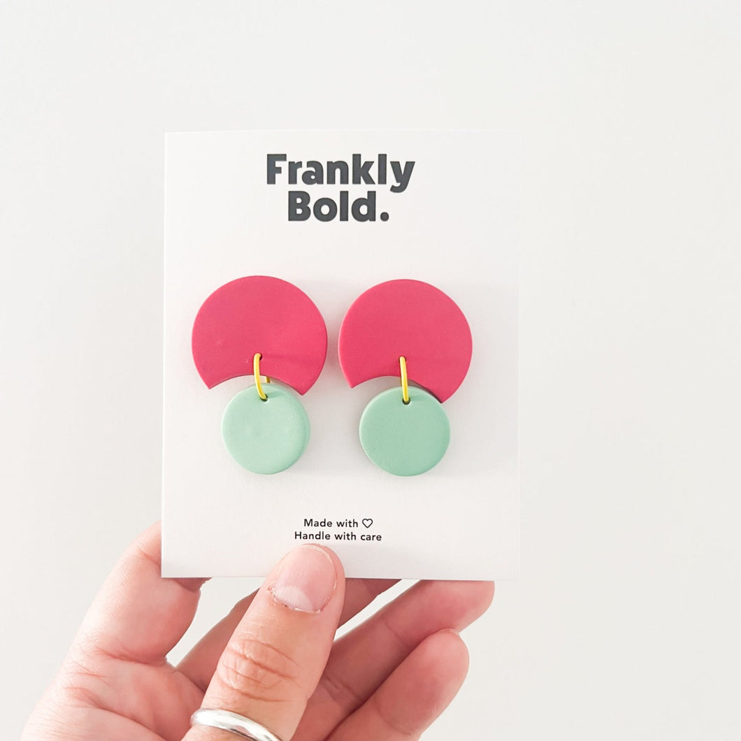 The Crescent Pair in Pink & Mint