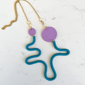Squiggle Disk Necklace